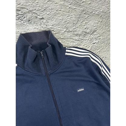 Adidas zip sweatshirt navy track jacket