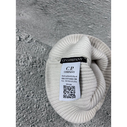 CP Company Beanie White Wool Hat Casual Made in Italy