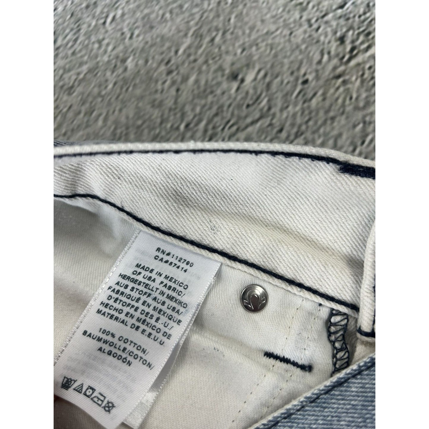 True Religion grey jeans contrast stitching Y2K straight