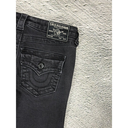 True Religion bootcut jeans black thick stitching Y2K Becca