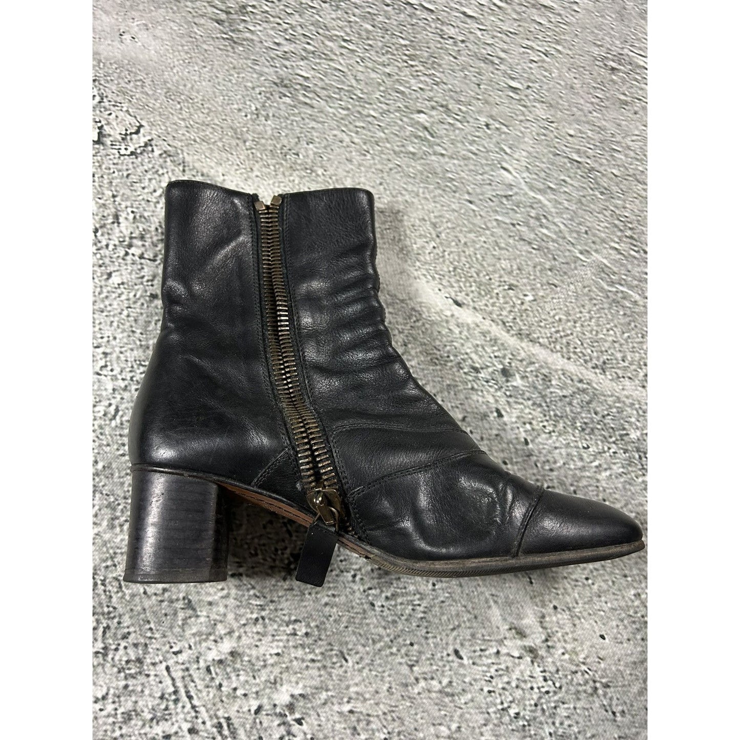 Chloe Lexie Shoes Leather Heels Zipper Boots