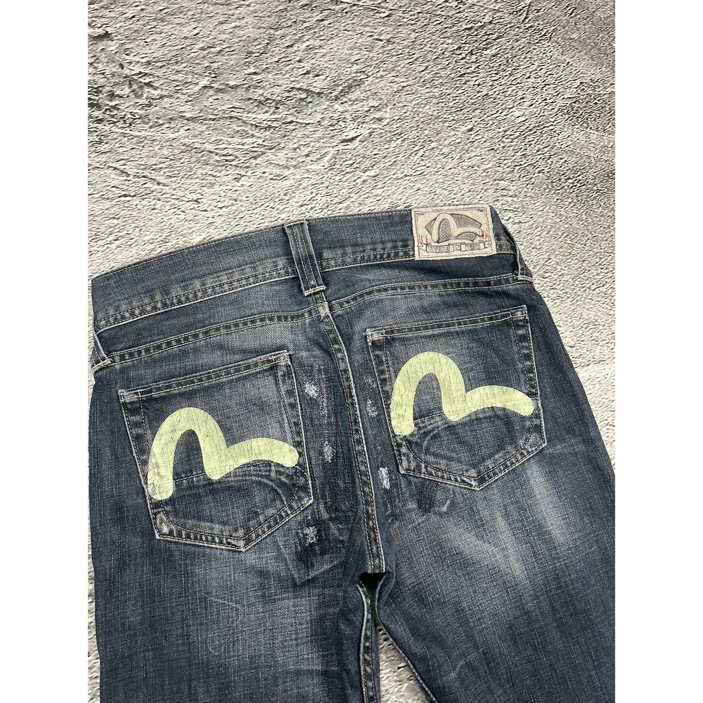 Evisu x Puma vintage navy jeans mint seagulls