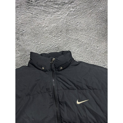 Nike black puffer jacket big logo vintage 90s spell out