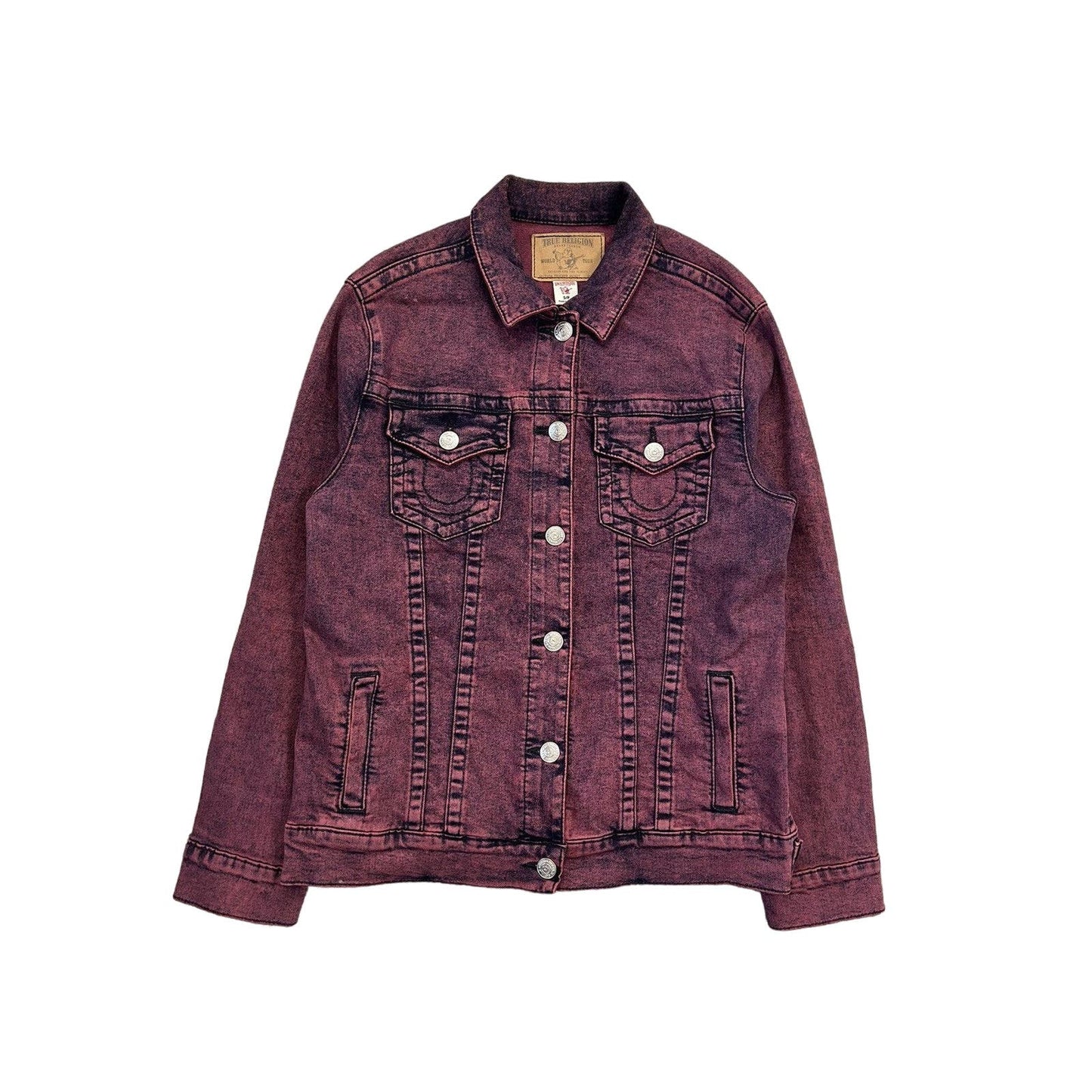 True Religion denim jacket purple red vintage Y2K