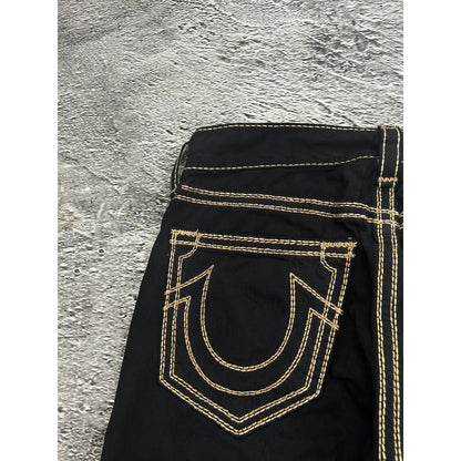 True Religion vintage black jeans gold double stitching