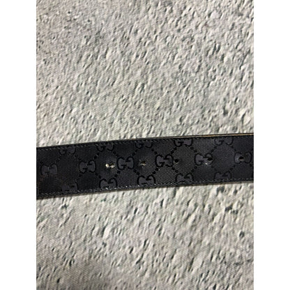 Gucci belt black big buckle double G monogram