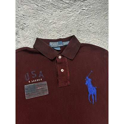 Chief Keef Polo Ralph Lauren vintage USA big pony burgundy