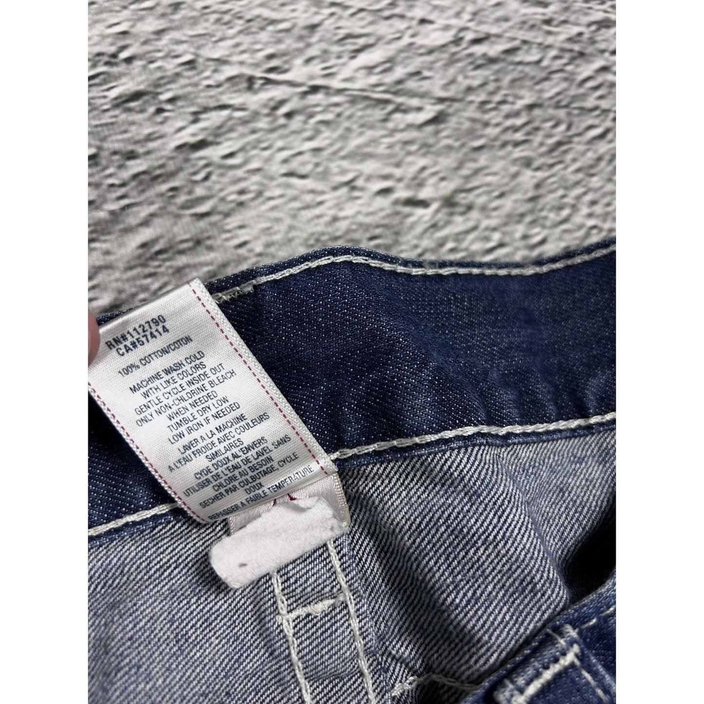True Religion blue jeans white stitching straight