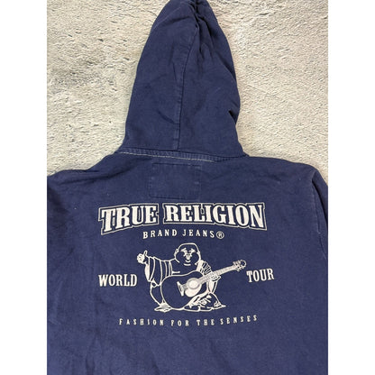 True Religion vintage Navy blue zip hoodie big logo