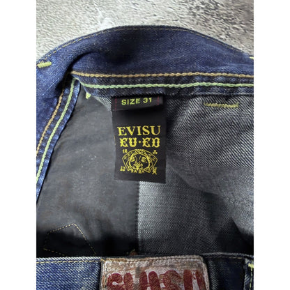 Evisu EU ED jeans vintage denim pants cargo navy blue Y2K