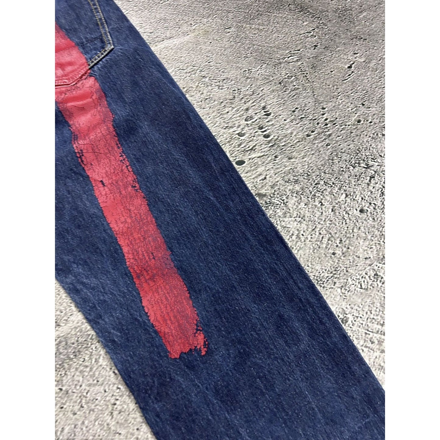 Evisu jeans daicock big logo red selvedge denim