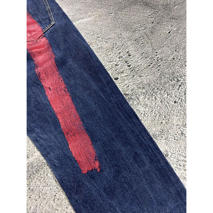 Evisu jeans daicock big logo red selvedge denim