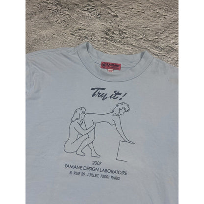 Yamane longsleeve vintage baby blue vulgar eating t-shirt