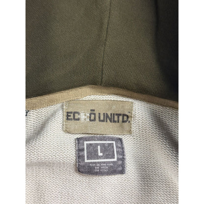 Ecko Unltd vintage zip hooded sweater beige brown big logo
