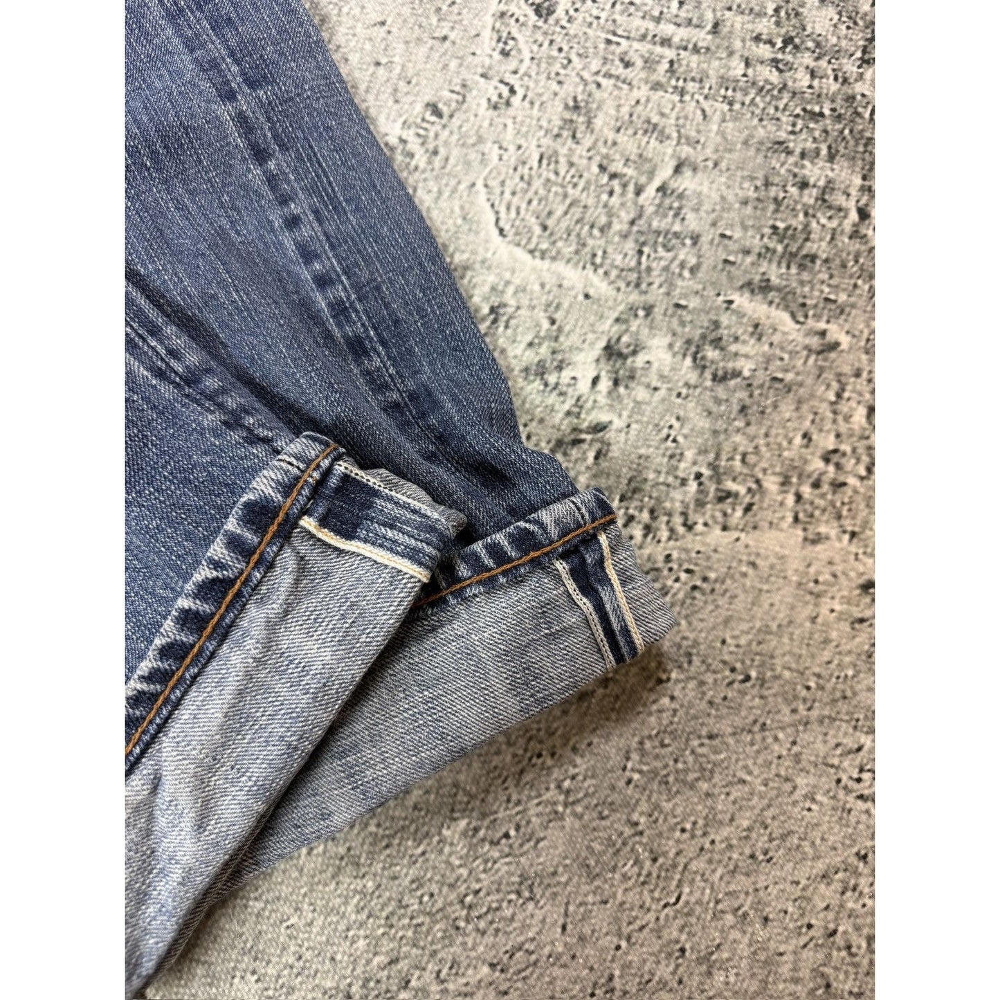 Evisu jeans daicock gold big logo embroidery selvedge denim