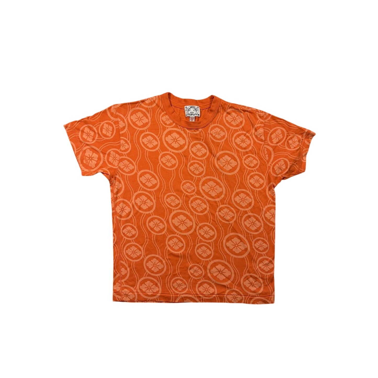 Evisu t-shirt orange vintage full print skeleton