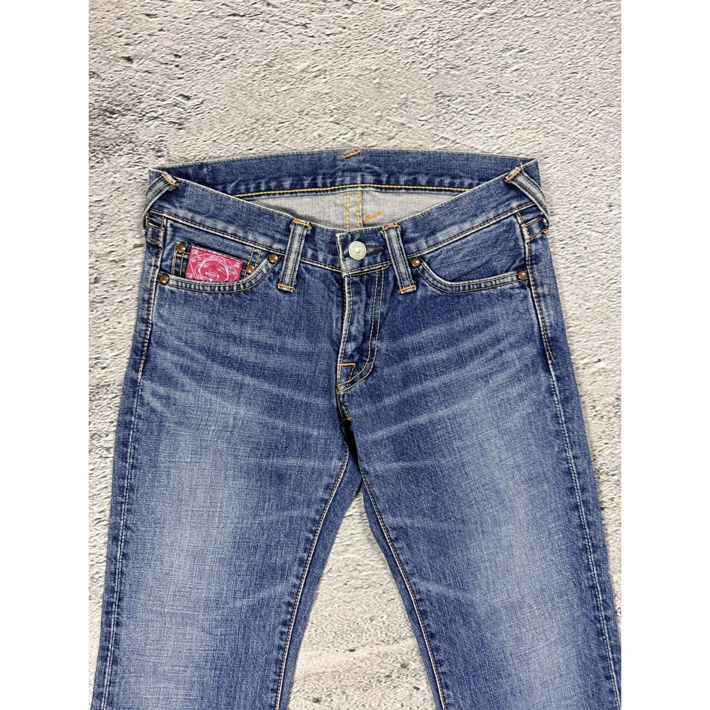 Evisu Donna jeans bootcut gray seagull embroidery