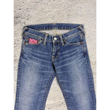 Evisu Donna jeans bootcut gray seagull embroidery
