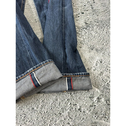 Evisu jeans red daicock big logo selvedge navy denim