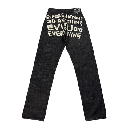 Evisu jeans black big logo Before Anyone white selvedge