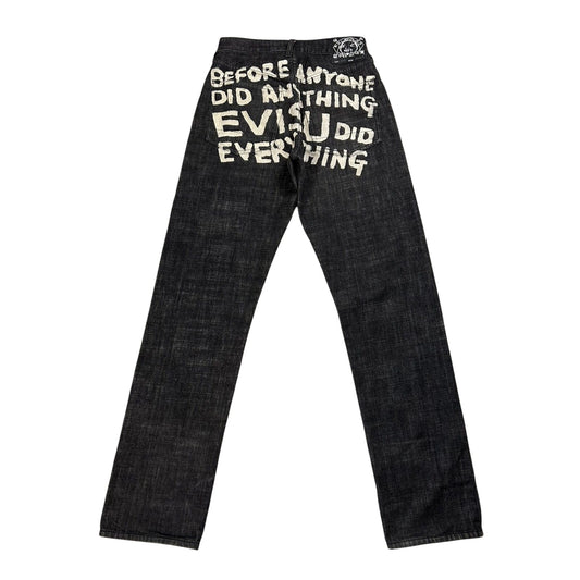 Evisu jeans black big logo Before Anyone white selvedge
