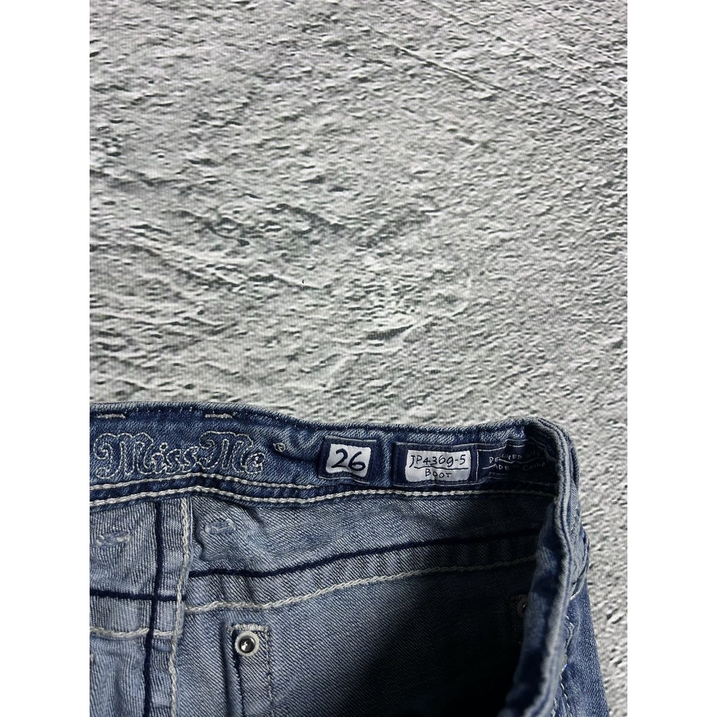 Miss Me flared bootcut white stitching denim vintage y2k