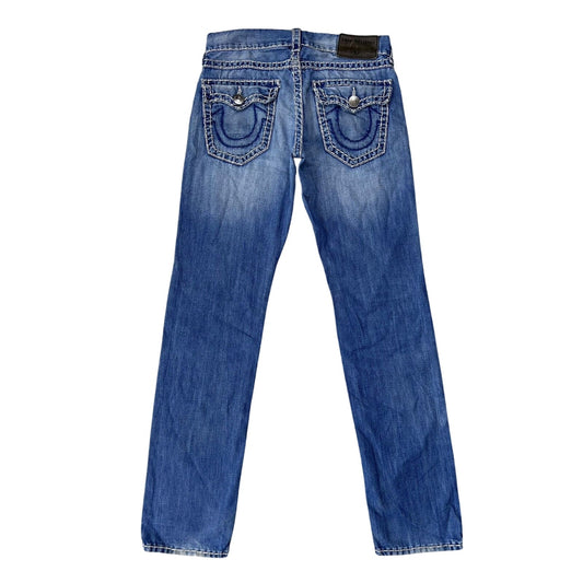 True Religion vintage jeans blue thick stitching Geno Y2K