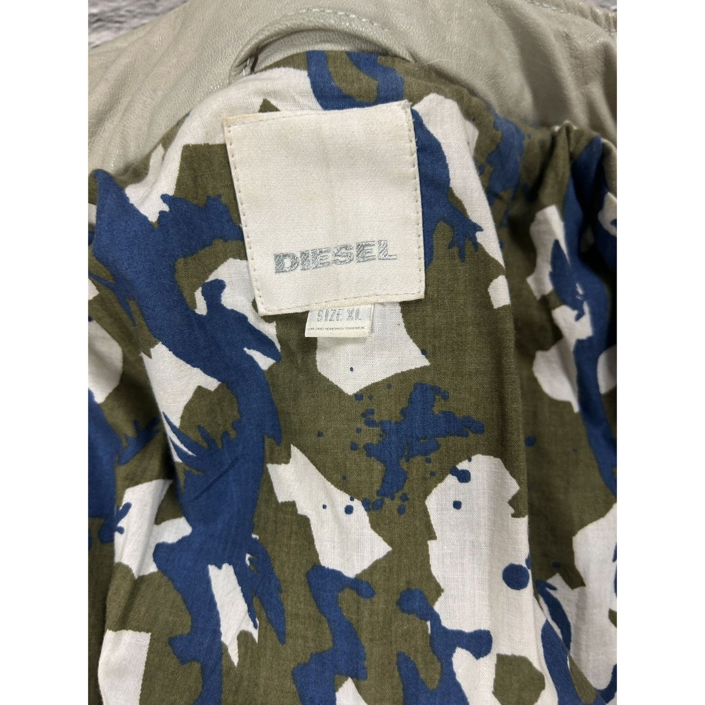 Diesel leather jacket beige vintage avant garde