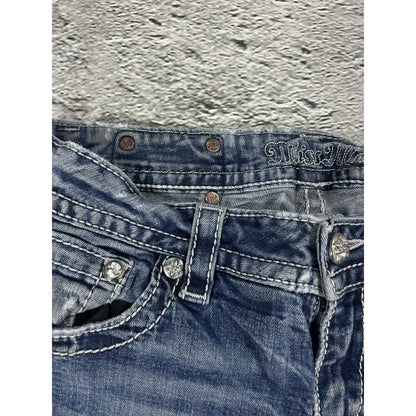 Miss Me flared bootcut white stitching denim vintage y2k