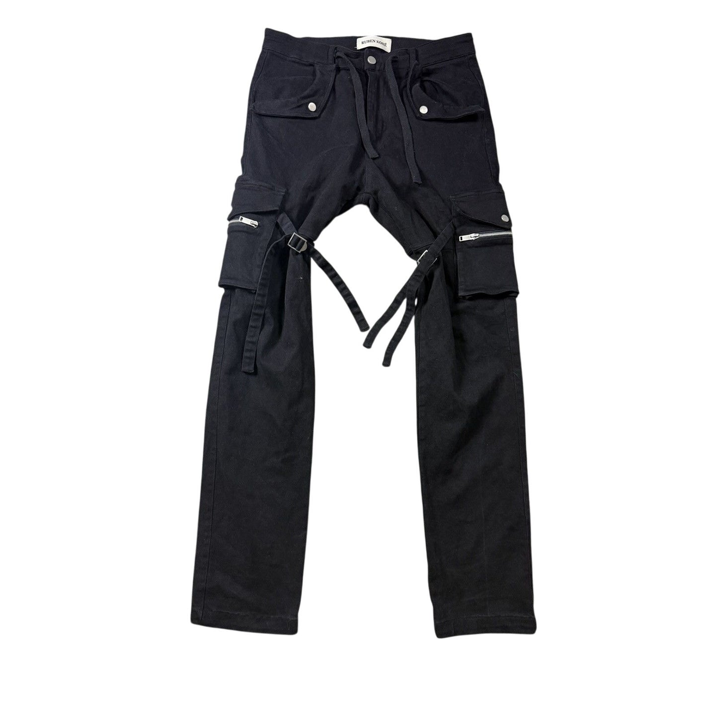 Ruben Kone Avant Garde Cargo strap pants black
