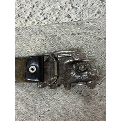 Diesel leather belt big buckle Y2K brown truck 80s vintage