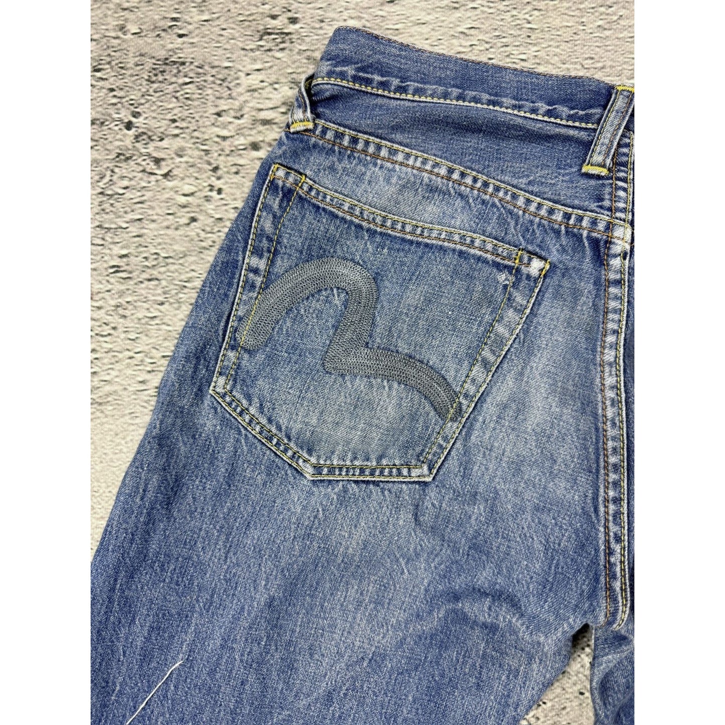 Evisu jorts seagulls embroidered logo vintage jeans shorts