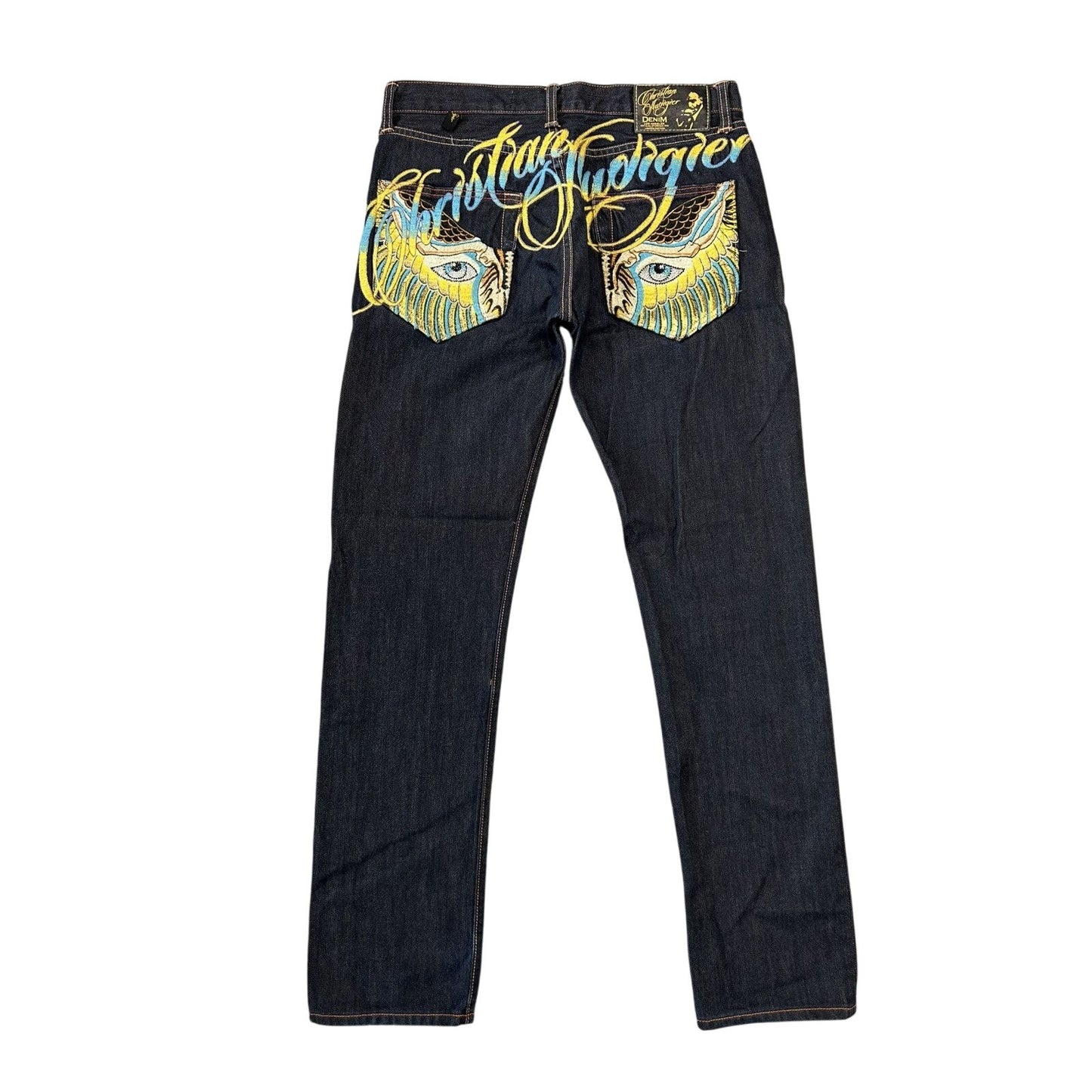 Ed Hardy Christian Audigier vintage jeans big logo pants