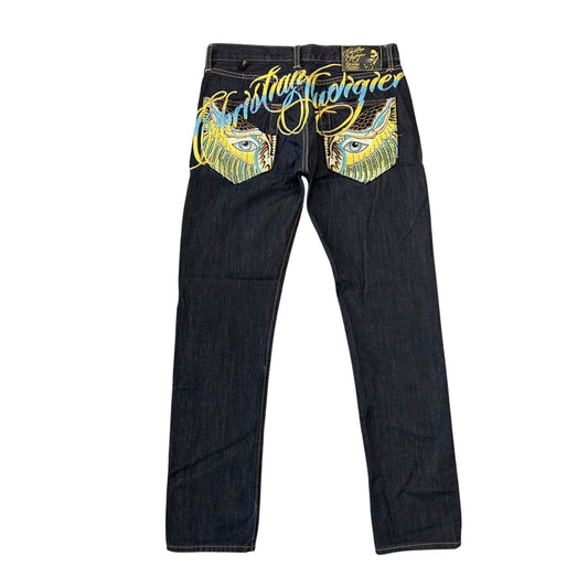 Ed Hardy Christian Audigier vintage jeans big logo pants