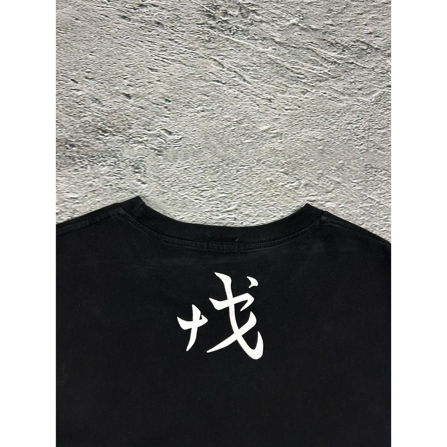 Evisu t-shirt vintage big logo seagull black white