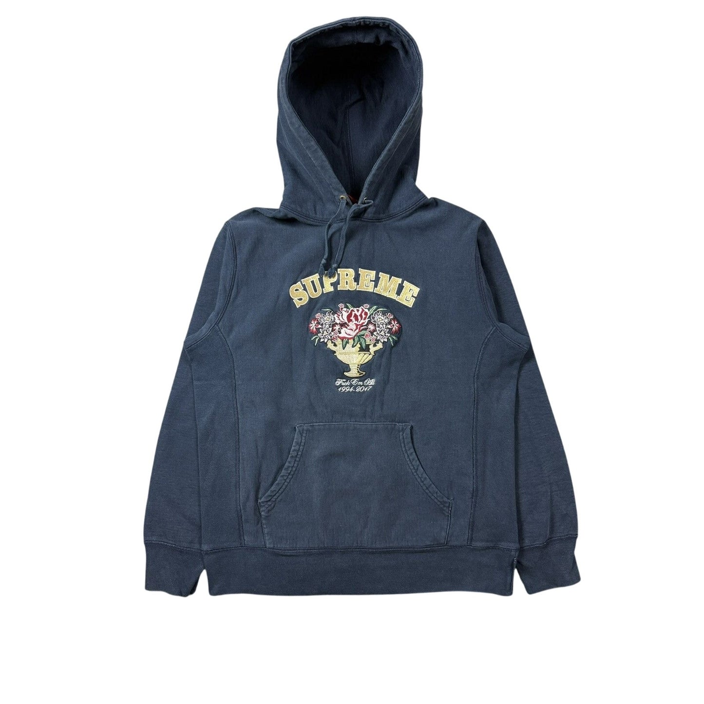 Supreme centerpiece hoodie navy floral FW17