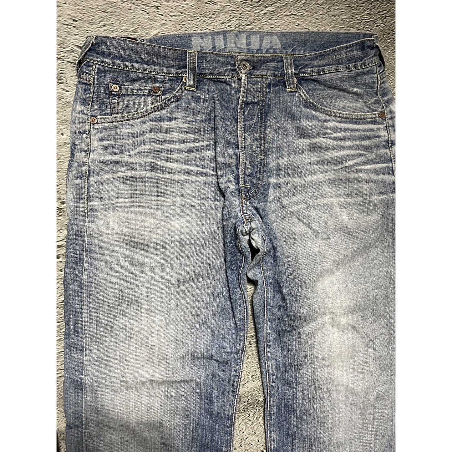 Evisu jeans EU ED vintage blue white daicock logo