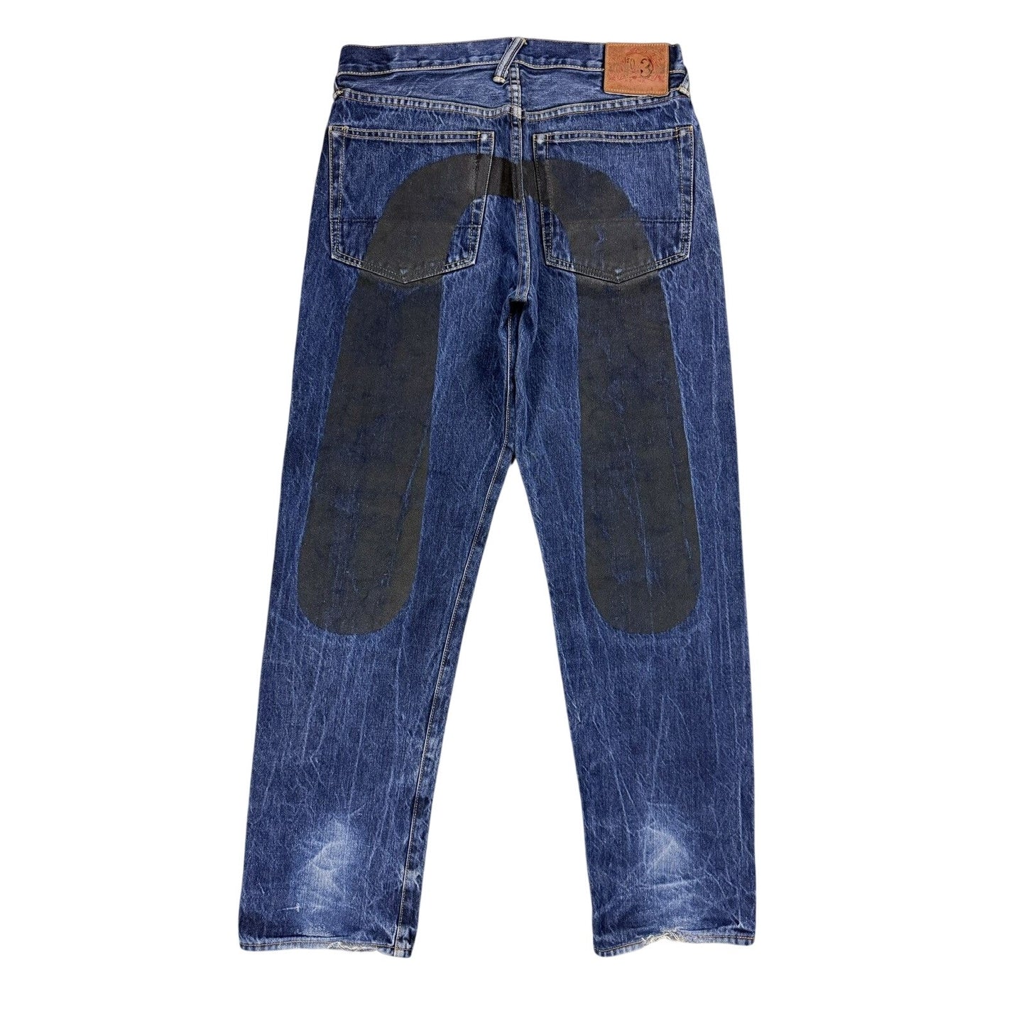 Evisu jeans daicock big logo black selvedge denim navy