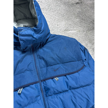 Nike puffer jacket blue vintage 90s down