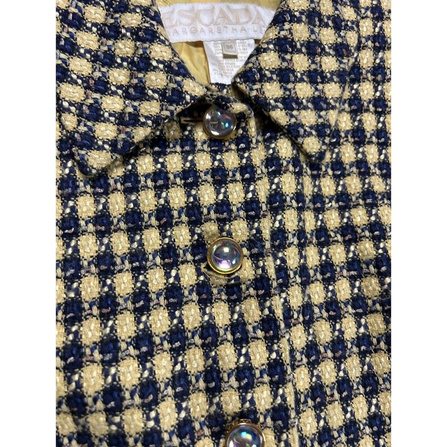 Escada vintage suit wool set blazer + skirt yellow