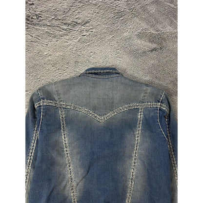True Religion denim jacket trucker washed White stitching
