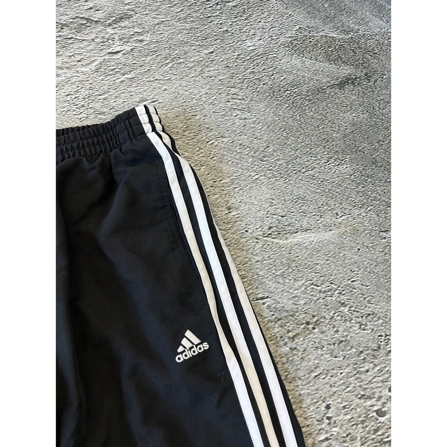Adidas vintage black track pants small logo 2000s drill Y2K