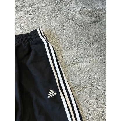 Adidas vintage black track pants small logo 2000s drill Y2K