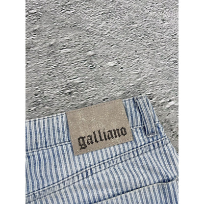 Galliano mini denim skirt striped blue