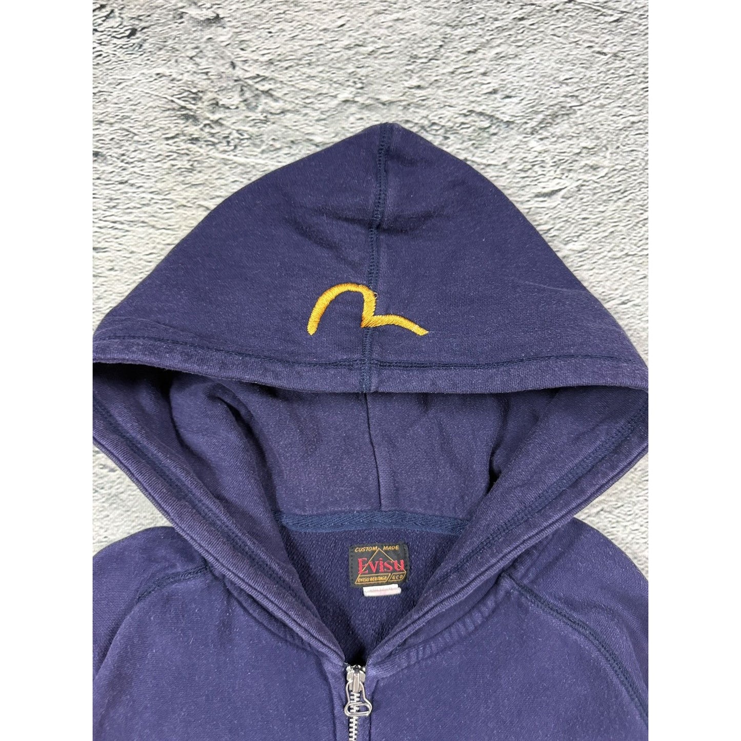 Evisu zip hoodie daicock big logo navy logo hoodie