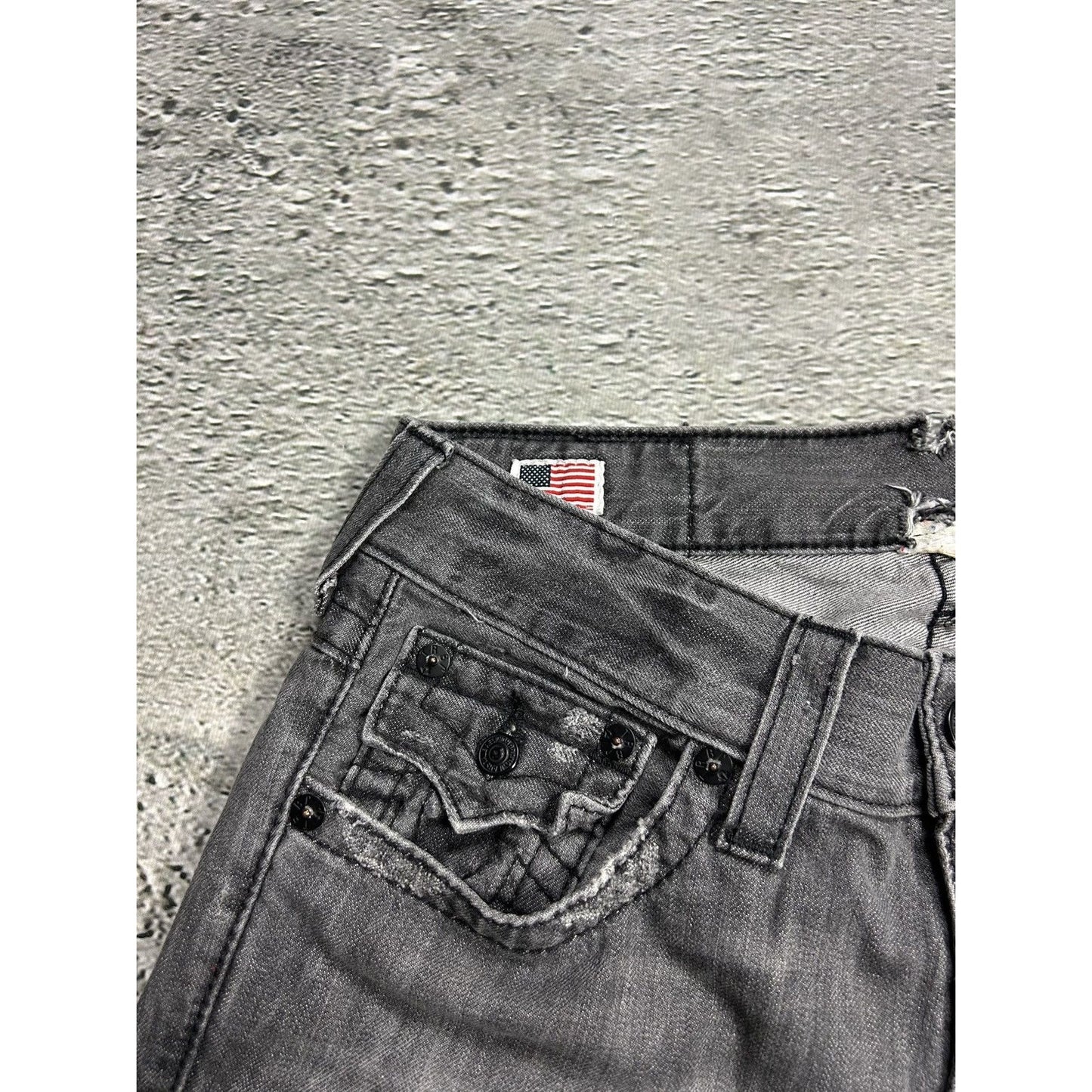 True Religion vintage grey jeans denim pants Ricky Y2K