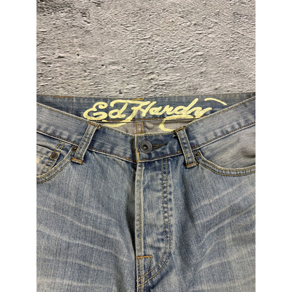 Ed Hardy Christian Audigier vintage jeans big logo pants