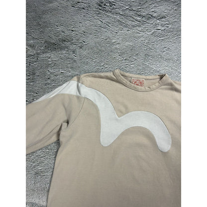 Evisu longsleeve big logo seagull beige white vintage