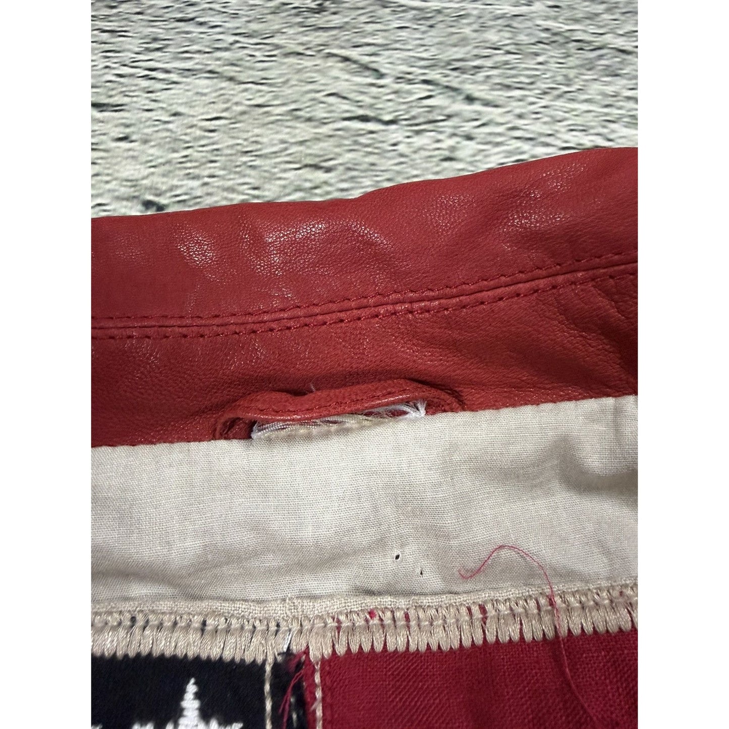 True Religion leather red vest jacket rockstar america