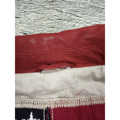 True Religion leather red vest jacket rockstar america